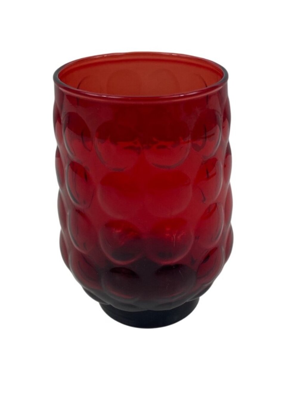 Anchor Hocking Royal Ruby Red Bubble Pattern Glass Tumbler 10 oz - Picture 3 of 10